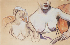 Paul Gauguin, Model, Frontal View, 1888, black chalk and charcoal, opaque and transparent watercolour on wove paper, 26.3 × 40.4 cm, Jean Bonna collection, Geneva
