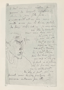 Paul Gauguin, Sketch of Self-Portrait with Portrait of Emile Bernard (Les misérables) in a letter to Emile Schuffenecker, 7 or 8 October 1888, whereabouts unknown