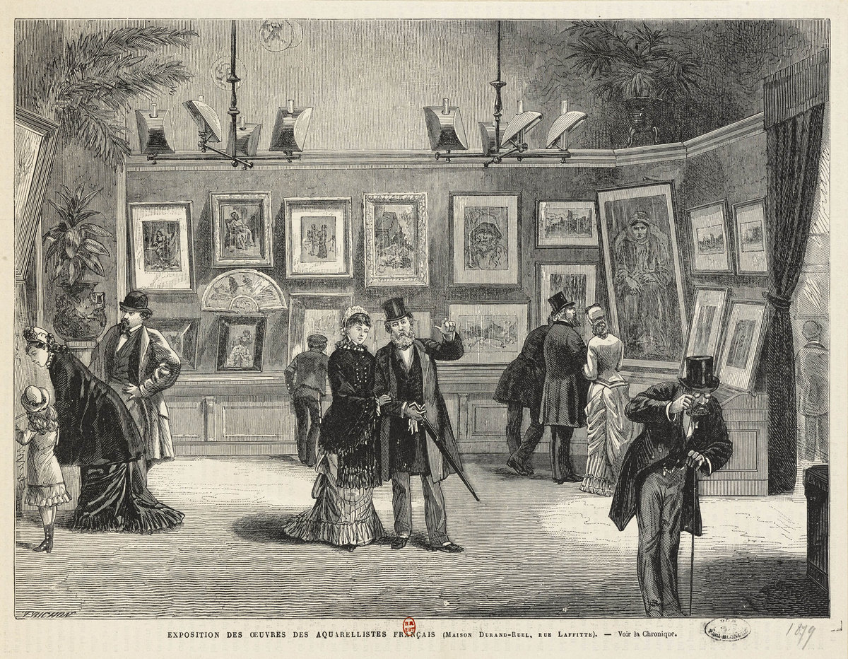 Interior of Galeries Durand-Ruel, 16 rue Laffitte, Paris, 1879. Bibliothèque nationale de France, Paris