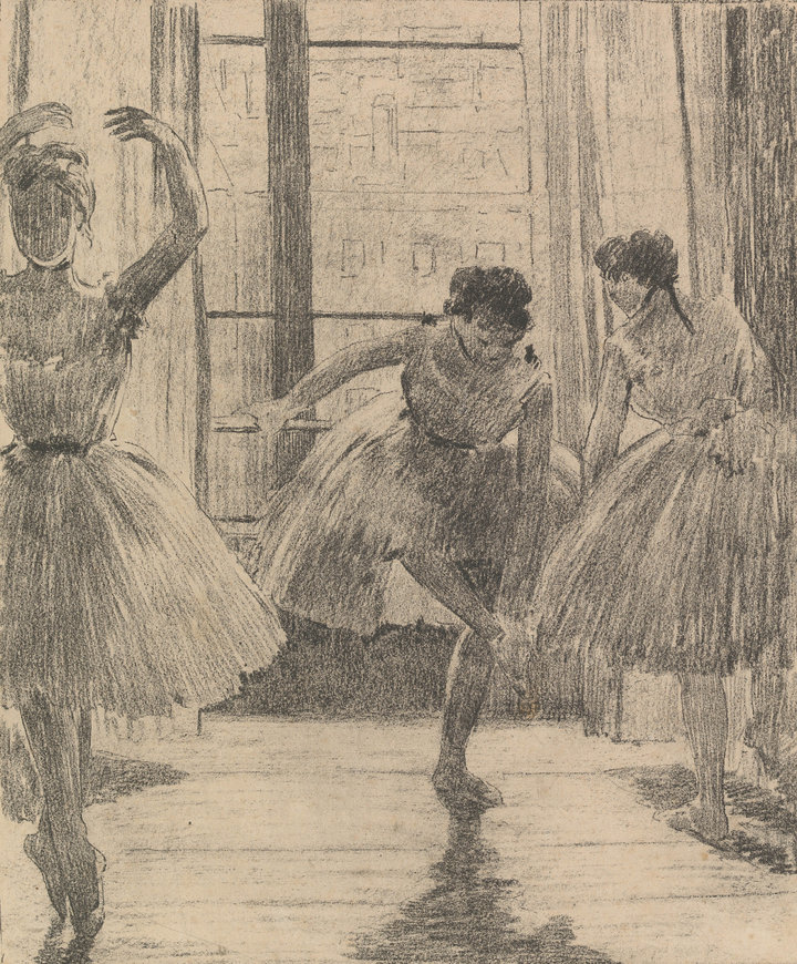 William Thornley, Dancers in a Rehearsal Room (Three Dancers) (Danseuses dans une salle d'exercice (Trois Danseuses)) (after Degas), 1888–89, lithograph in black on wove paper, 37.5 × 30.5 cm, Van Gogh Museum, Amsterdam (Vincent van Gogh Foundation)