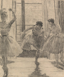 William Thornley, Dancers in a Rehearsal Room (Three Dancers) (Danseuses dans une salle d'exercice (Trois Danseuses)) (after Degas), 1888–89, lithograph in black on wove paper, 37.5 × 30.5 cm, Van Gogh Museum, Amsterdam (Vincent van Gogh Foundation)