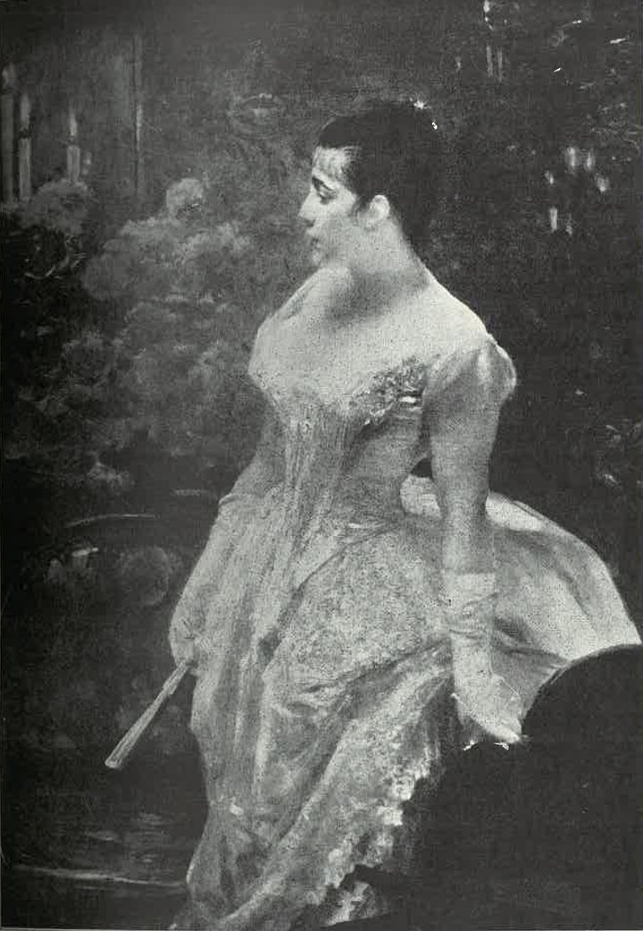 Albert Besnard, Portrait of Mme G. Duruy, c. 1885, present whereabouts unknown. Black-and-white illustration from Onze kunst; geïllustreerd maandschrift voor beeldende en decoratieve kunsten, vol. 5, 1906 (first half year), p. 29