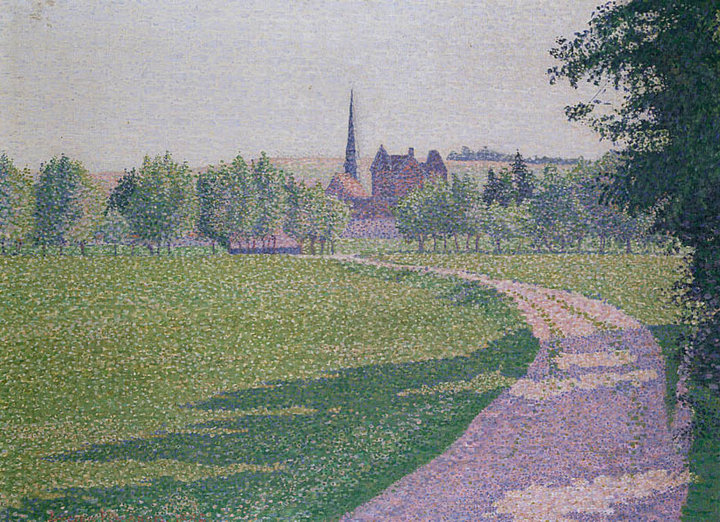 Lucien Pissarro, The Church of Eragny, 1886, oil on canvas, 53.2 × 72.2 cm, Ashmolean Museum, Oxford. Photo: © Ashmolean Museum, University of Oxford