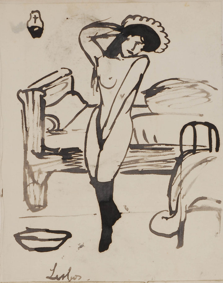 Emile Bernard, Lesbos, sketch from the album A Painter’s Childhood (L’enfance d’un peintre) (p. 104), c. 1887, pen and ink on paper, Kunsthalle Bremen – Der Kunstverein in Bremen
