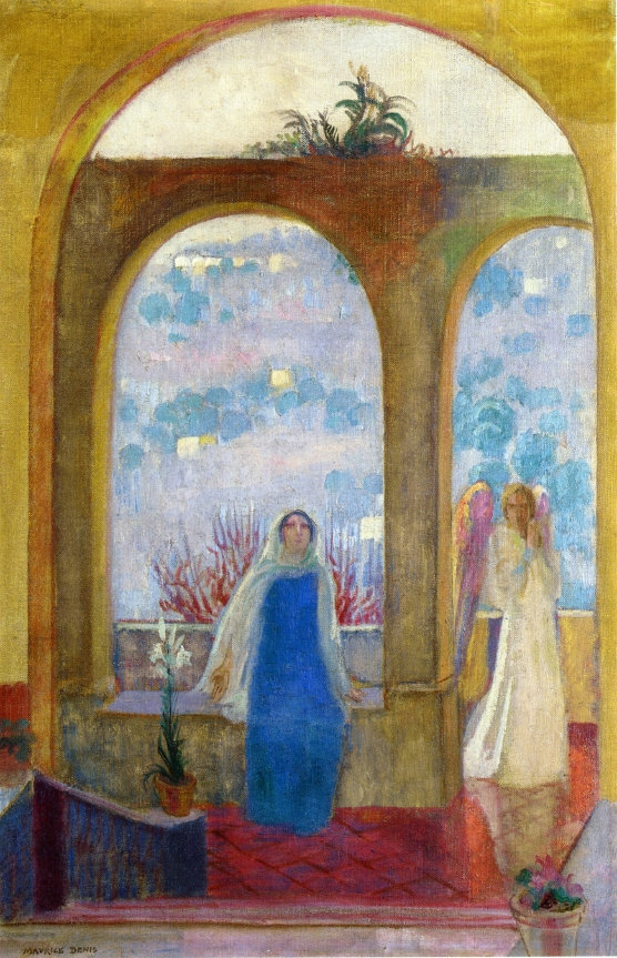 Maurice Denis, Annunciation under the Arch with Lilies, 1913. Oil on canvas, 74.6 ×48.2 cm. Private collection