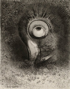 12 Odilon Redon, There Was Perhaps a First Vision Attempted in the Flower, plate 2 of 8 from ‘Les Origines’, 1883, Lithograph, 22.4 × 17.6 cm, Art Institute of Chicago