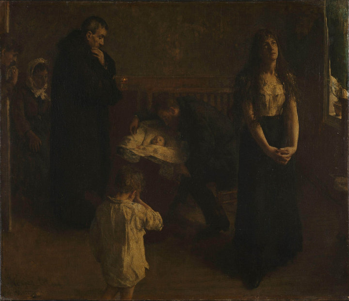 Hans Heyerdahl, The Dying Child, 1881 Oil on canvas, 59.5 × 70 cm, Nasjonalmuseet, Oslo. Photo: Nasjonalmuseet, Oslo