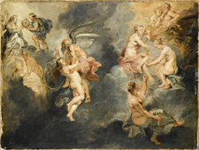 Peter Paul Rubens, The Triumph of Truth and the Fates Spinning the Life-thread of Maria de’ Medici, 1621–25. Oil on canvas, 50 × 64 cm. Musée du Louvre, Paris