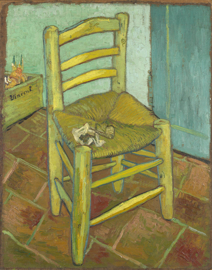 Vincent van Gogh, Van Gogh’s Chair, 1888,  oil on canvas, 93 × 73.5 cm, The National Gallery, London Bought, Courtauld Fund, 1924. Photo: © The National Gallery, London