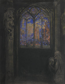 Odilon Redon, Temple. Stained-glass Window, 1904. Charcoal and pastel on cardboard, 87 × 68 cm. Musée d’Orsay, Paris