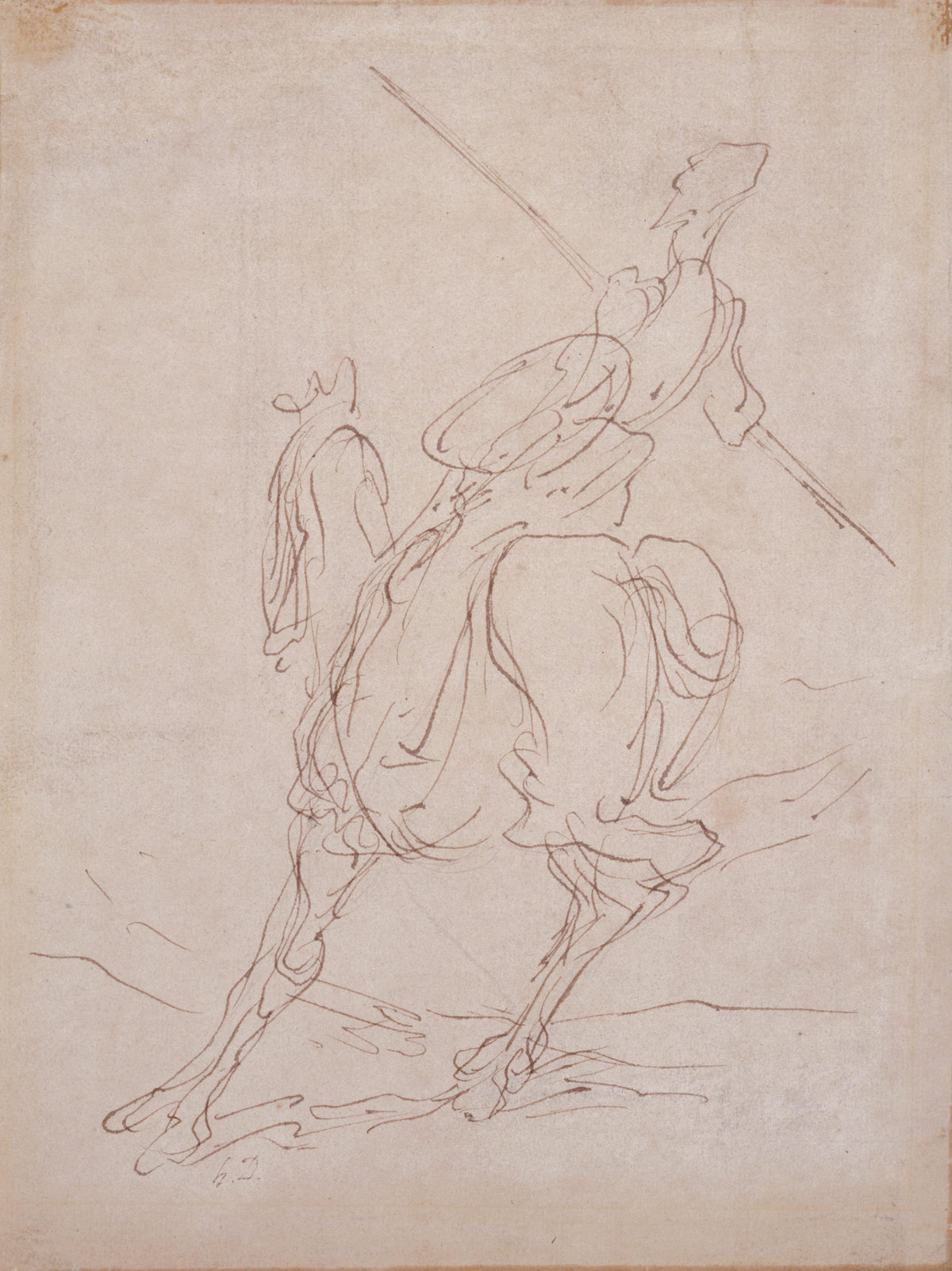 Honoré Daumier, Don Quixote, pen and brown ink on paper, 31.1 x 24.4 cm. The Armand Hammer Daumier and Contemporaries Collection, Gift of the Armand Hammer Foundation. Hammer Museum, Los Angeles.
