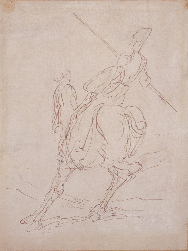 Honoré Daumier, Don Quixote, pen and brown ink on paper, 31.1 x 24.4 cm. The Armand Hammer Daumier and Contemporaries Collection, Gift of the Armand Hammer Foundation. Hammer Museum, Los Angeles.