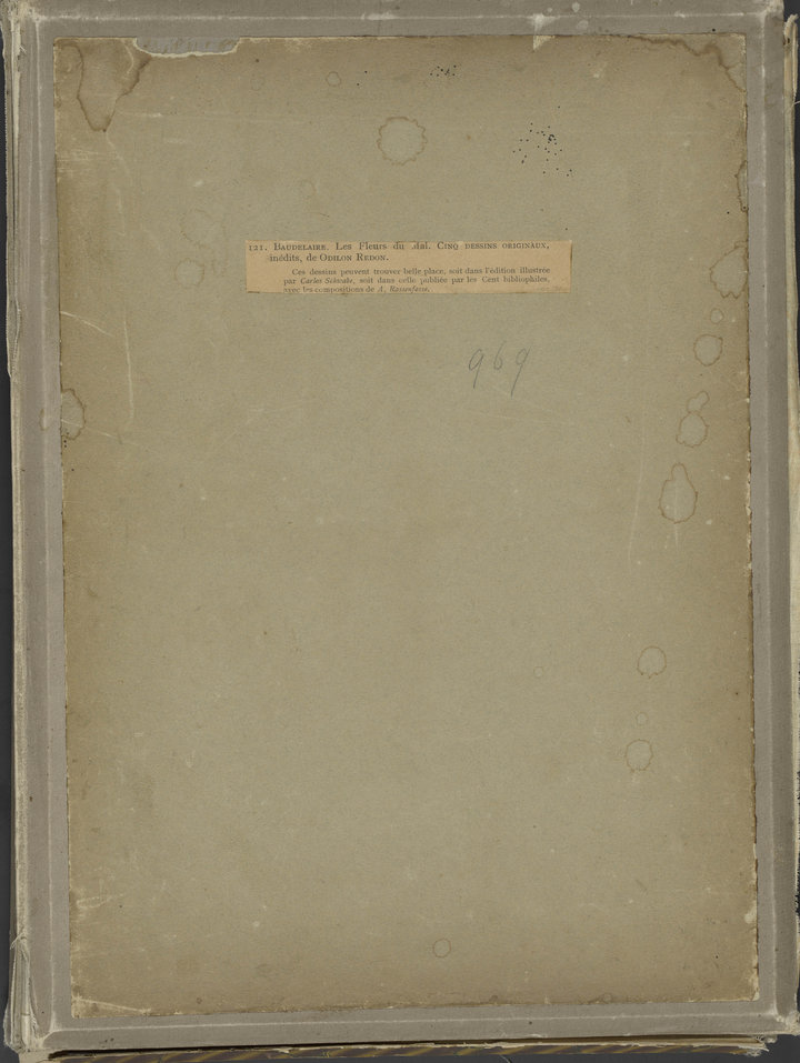 Portfolio in which the group of drawings related to Les Fleurs du Mal by Odilon Redon was sold in 1903