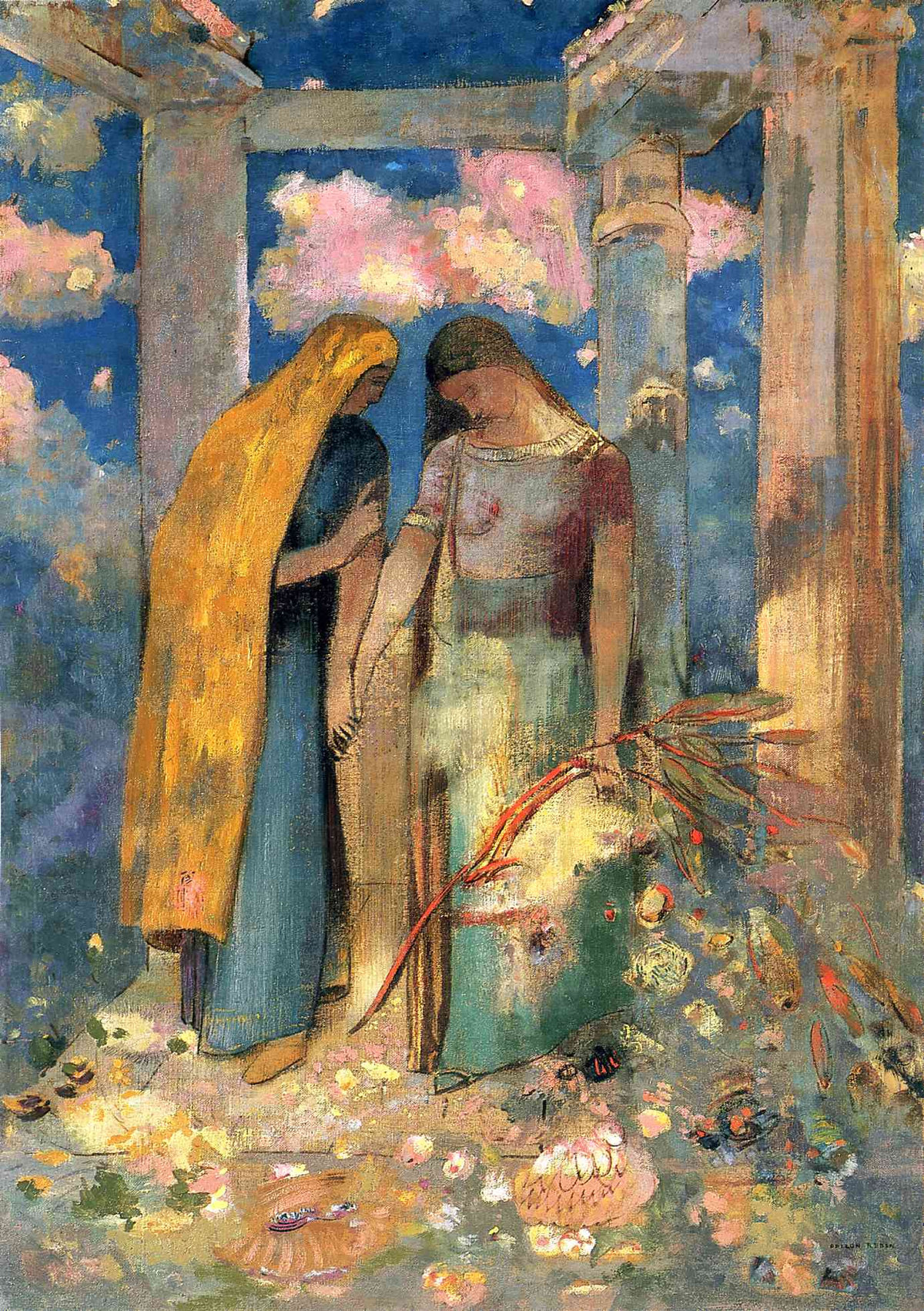 Odilon Redon, Mystical Conversation, c. 1896. Oil on canvas, 65 × 46 cm. The Museum of Fine Arts, Gifu