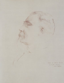 Odilon Redon, Portrait of Olivier Sainsère, 1905. Sanguine on paper, 44.9 × 35.8 cm. The Ian Woodner Family Collection, New York