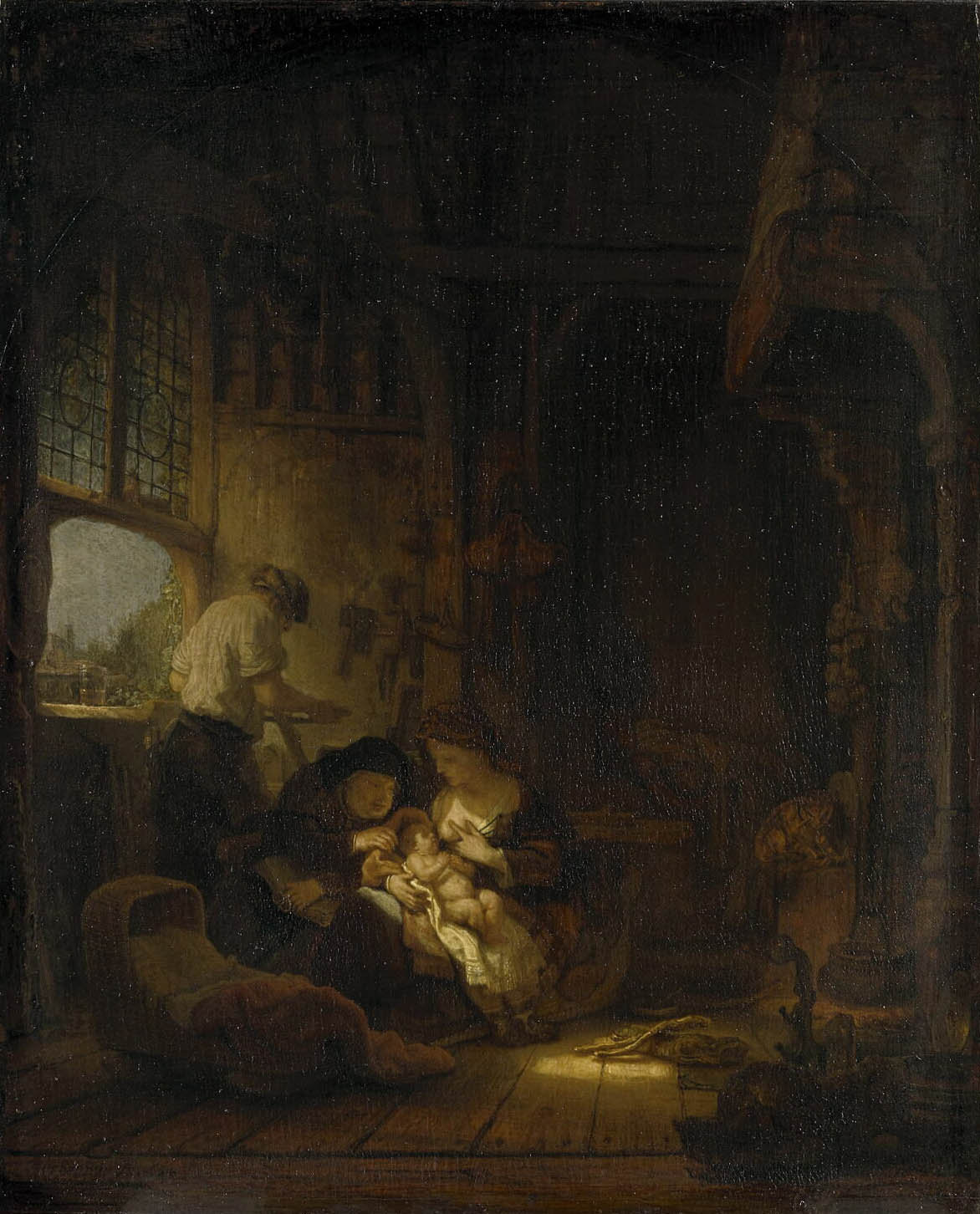 Rembrandt, The Holy Family, 1640. Oil on panel, 41 × 34 cm. Musée du Louvre, Paris