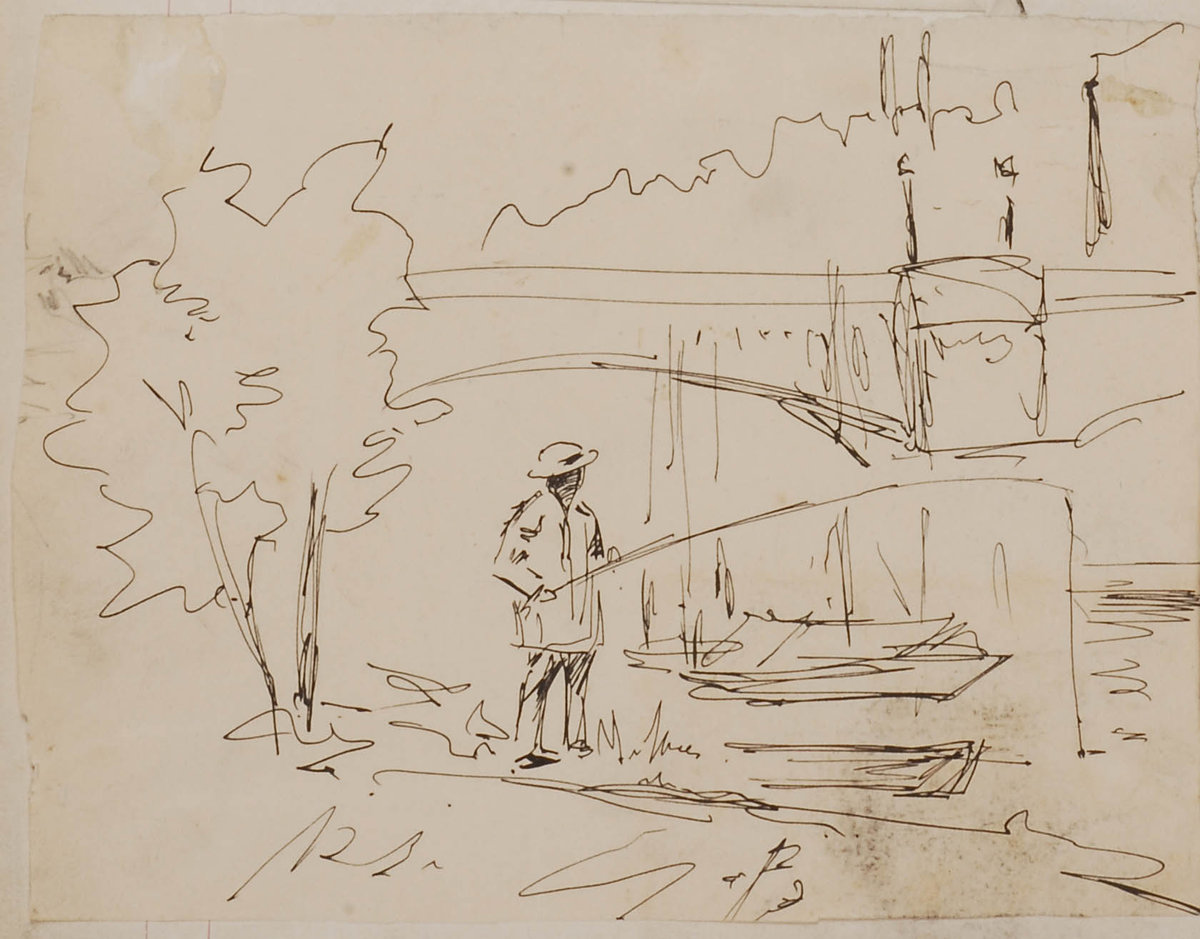 Emile Bernard, Sketch of a Fisherman from the album L’enfance d’un peintre (p. 81), c. 1885, black ink on paper Kunsthalle Bremen, Der Kunstverein in Bremen