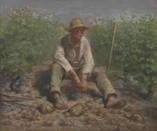 Jean-François Millet, Vineyard Labourer Resting, 1869, pastel chalk and black chalk on paper, 70.5×84 cm, The Mesdag Collection, The Hague