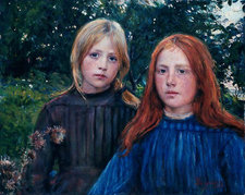 Hans Heyerdahl, The Sisters, presumably 1887, oil on canvas, 46 cm × 37 cm, Nasjonalmuseet, Oslo. Photo: Nasjonalmuseet, Oslo