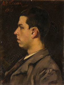 Arnold Koning, Portrait of Edzard Koning, 1886, oil on panel, 26 × 20 cm, Drents Museum, Assen, Donated by the Stichting Schone kunsten rond 1900