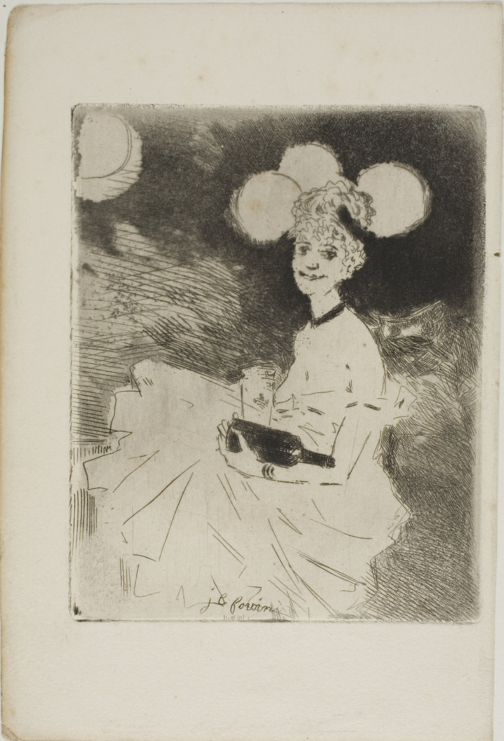 Jean-Louis Forain, Frontispiece for Marthe: Histoire d’une fille, c. 1879, etching and aquatint on cream wove paper, 18.5 × 12.5 cm, The Art Institute of Chicago