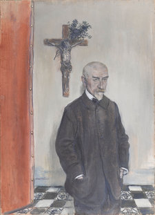 Portrait of writer and critic Joris-Karl Huysmans (1848–1907) by Jean-François Raffaëlli, c. 1903. Pastel and oil pastel on paper mounted on canvas, 63 × 38.6 cm. Musée d’Orsay, Paris