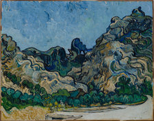 Vincent van Gogh, Mountains at Saint-Rémy, 1889, oil on canvas, 72.8 × 92 cm,  Guggenheim, New York, Thannhauser Collection, Gift, Justin K. Thannhauser, 1978