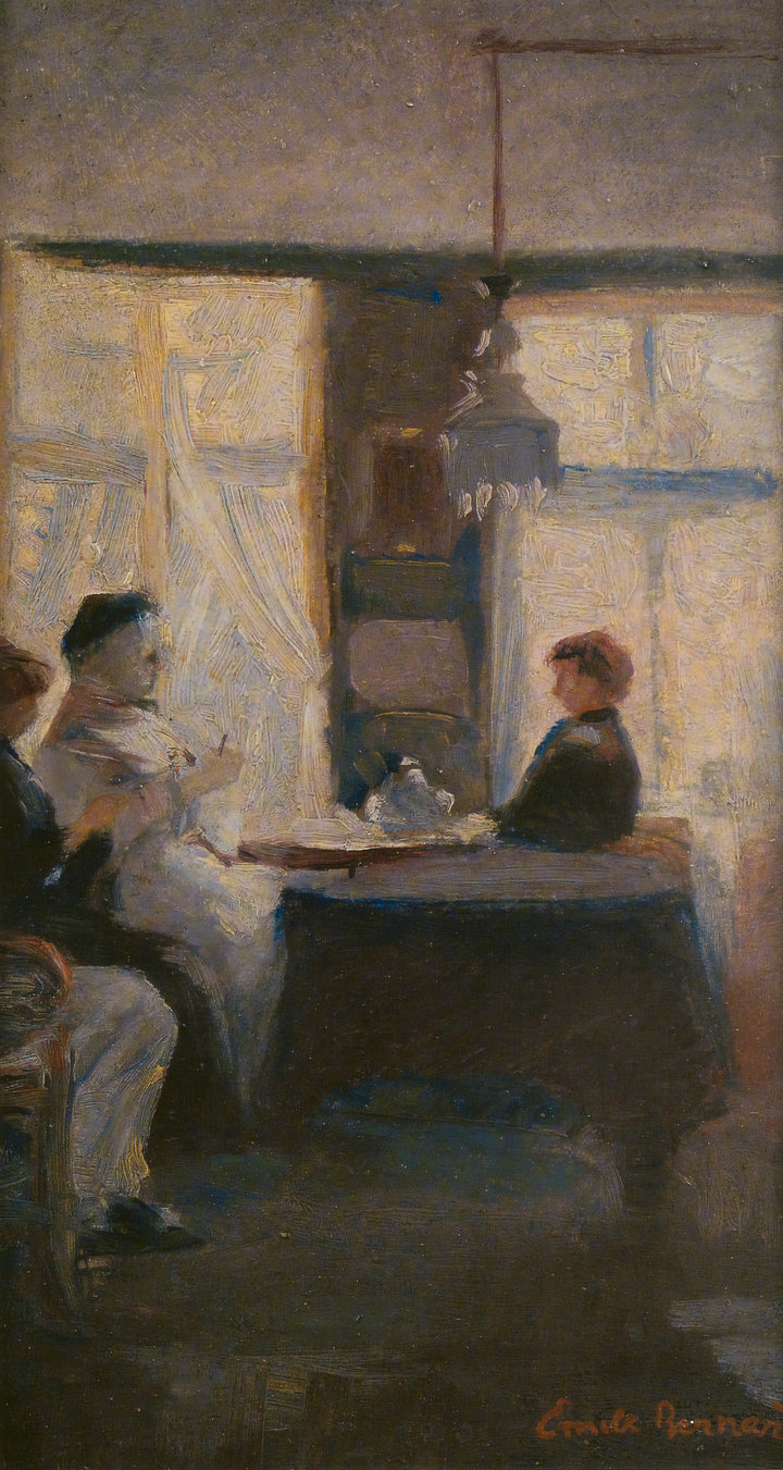 Emile Bernard, Interior in Lille with the Artist’s Grandmother, c. 1885, oil on canvas, 35.5 × 20.5 cm, private collection