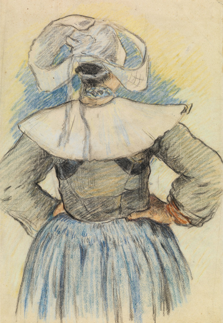 Paul Gauguin, Breton Woman, 1886, black chalk and pastel on paper, 48 × 32 cm, The Burrell Collection, Glasgow. Photo: © CSG CIC Glasgow Museums Collection