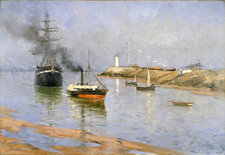 he Harbour at Honfleur, 1886, oil on canvas, 87.8 x 128.8 cm, Brooklyn Museum, New York