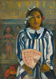 Paul Gauguin, Merahi metua no Tehamana (Tehamana has Many Parents or The Ancestors of Tehamana), 1893, oil on canvas, 75 × 53 cm The Art Institute of Chicago, gift of Mr. and Mrs. Charles Deering McCormick
