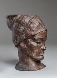 Paul Gauguin, Portrait-Head of Martinique Woman with Kerchief, 1887-88, Unglazed stoneware, decorated with slip, 22 × 13.2 × 17.5 cm, Ny Carlsberg Glyptotek, Copenhagen