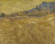 Wheat Field with Reaper and Sun