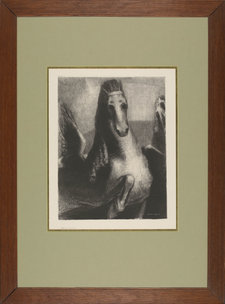 Odilon Redon, Wing, 1893. Lithograph in black on chine collé on wove paper, 61.2 × 43.8 cm (in its original matting and frame). Van Gogh Museum, Amsterdam (State of the Netherlands)