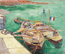 Vincent van Gogh, Quay with Men Unloading Sand Barges, 1888, Oil on canvas, 55.1 × 66.2 cm  Museum Folkwang, Essen, F449. Photo: Museum Folkwang Essen / ARTOTHEK