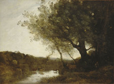 Camille Corot, Passage of the Ford, Evening, 1868. Oil on canvas, 99 × 135 cm. Musée des beaux-arts de Rennes