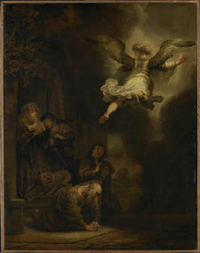 Rembrandt, The Angel Raphael Leaving Tobit and his Family, 1637. Oil on panel, 66 × 52 cm. Musée du Louvre, Paris
