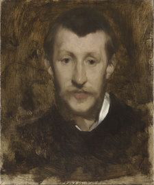 Portrait of art official and critic Roger Marx (1859–1913) by Eugène Carrière, 1886. Oil on canvas, 46.5 × 38.4 cm. Musée d’Orsay, Paris