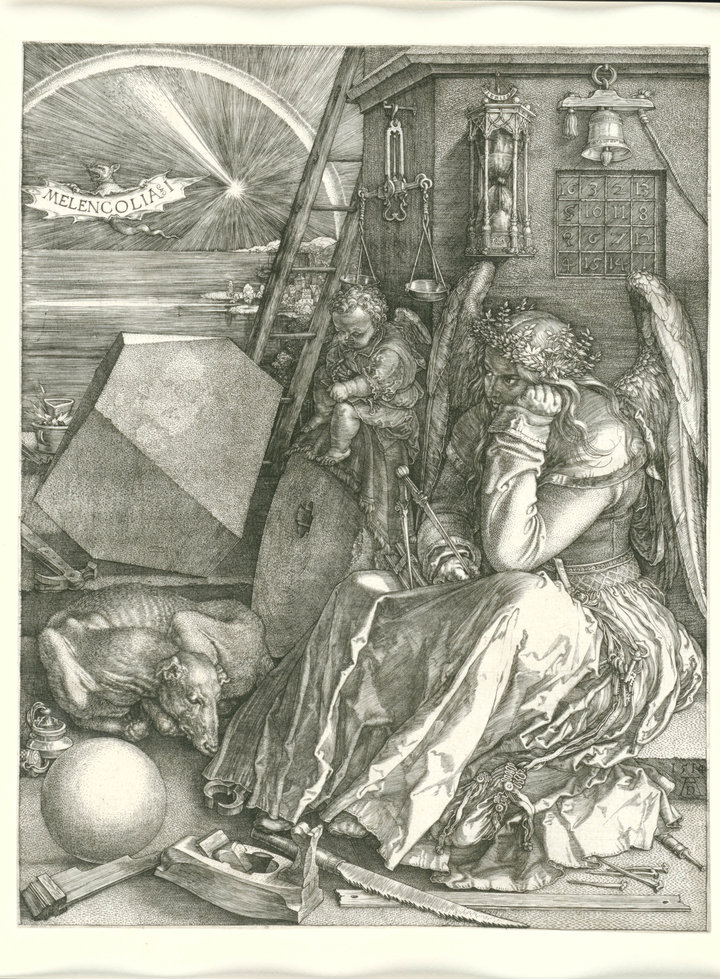 Albrecht Dürer, Melencolia I, 1514. Engraving on paper, 23.9 × 18.5 cm. Rijksmuseum, Amsterdam