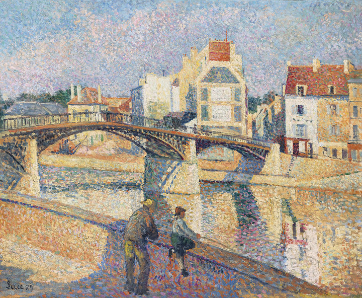 Maximilien Luce, Lagny, the Iron Bridge over the Marne, 1889, oil on canvas, 50 × 61 cm, Private collection. Photo: © 2022 Christie’s Images Limited
