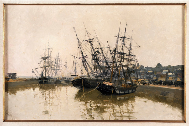 Bassin d’Honfleur, 1884, oil on canvas, 38.5 x 56 cm, whereabouts unknown