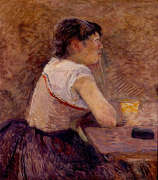Henri de Toulouse-Lautrec, At Grenelle: Woman Drinking Absinthe, 1886, oil on canvas, 55 × 49 cm. Formerly Hazen Collection, New York, now Museo Botero, Bogotá