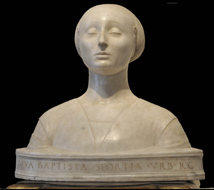 Francesco Laurana, Bust of Battista Sforza, c. 1473. Marble, 50 cm (h). Museo Nazionale del Bargello, Florence