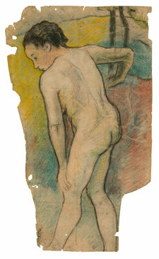 Paul Gauguin, Breton Bather, 1886–87, black chalk and pastel on paper, 58.5 × 35 cm, Art Institute of Chicago, gift of Mrs Charles B. Goodspeed